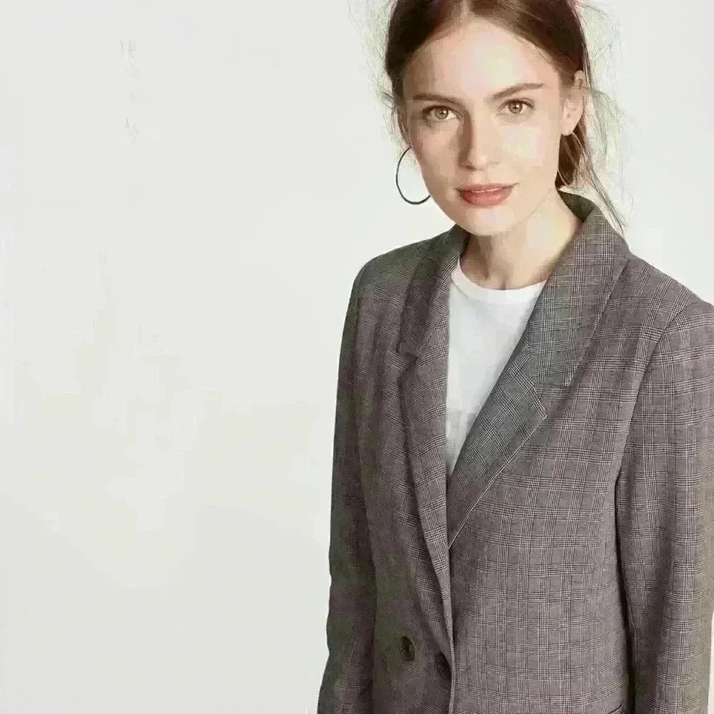 ANINE BING Madeline Oversized Plaid Blazer - Picture 8 of 14